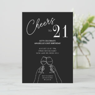 21.ª invitación de cumpleaños elegante y fiesta