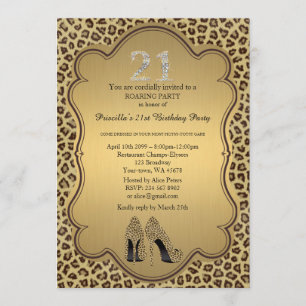 21.ª invitación de cumpleaños, números, diamantes,