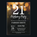 21.ª invitación de cumpleaños Purpurina de oro<br><div class="desc">Invitación de cumpleaños 21 con luces de cuerda de oro con fondo Purpurina de oro. Cumpleaños de Oro. Cumpleaños de adultos. Invitación de cumpleaños de hombres o mujeres. 13.º 15.º 16.º 18.º 20.21.30.40.50.60.70.80.90.100, cualquier edad. Para una mayor personalización, haga clic en el botón "Personalizar" y utilice nuestra herramienta de diseño...</div>