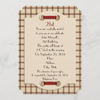 21.ª invitación formal del fiesta de cumpleaños al