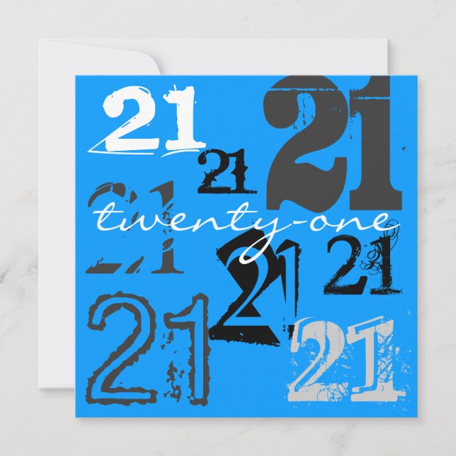 21.ª invitaciones a fiestas de cumpleaños (Anverso)