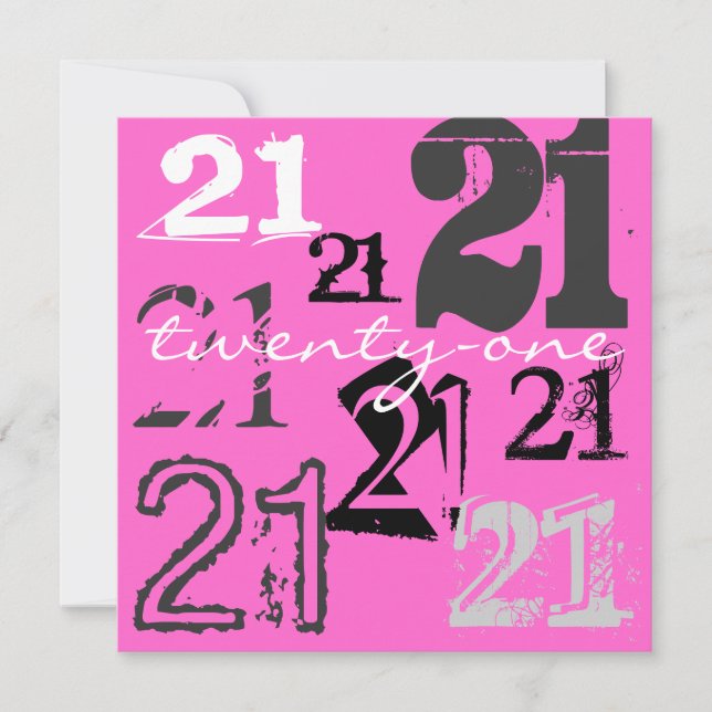 21.ª invitaciones a fiestas de cumpleaños (Anverso)