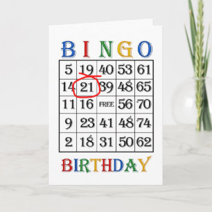 21.ª tarjeta de Bingo de Cumpleaños