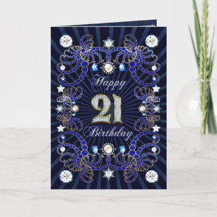21.ª tarjeta de cumpleaños con masas de joyas