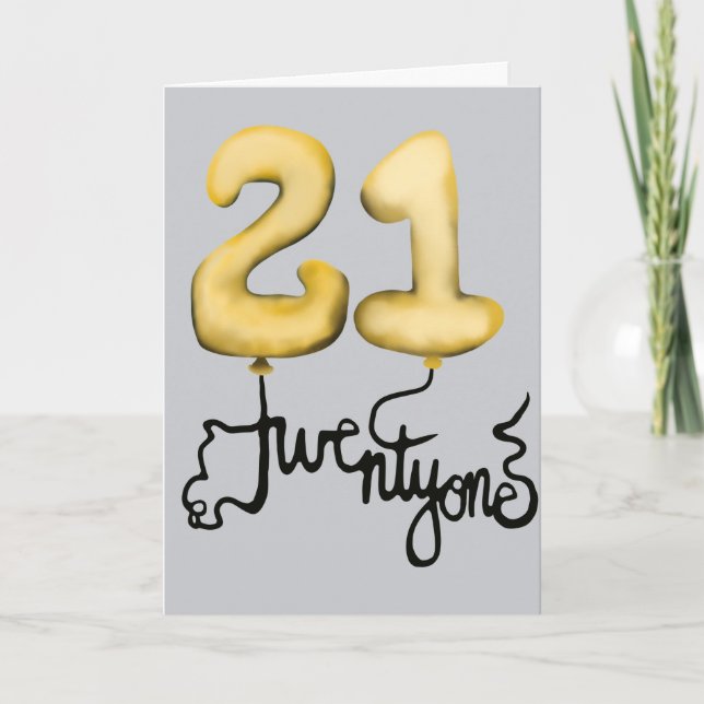 21.ª tarjeta de globo de cumpleaños (Anverso)