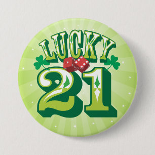 21 afortunados - Pin de la insignia del botón del