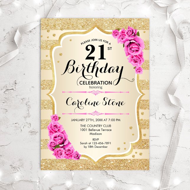 21 Aniversario - Invitación a las franjas de oro r (Subido por el creador)