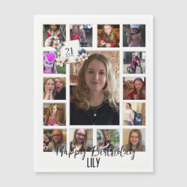 21 cumpleaños Almond flor crema azul