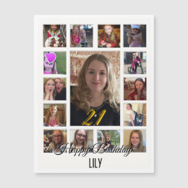 21 cumpleaños Almond flor crema azul