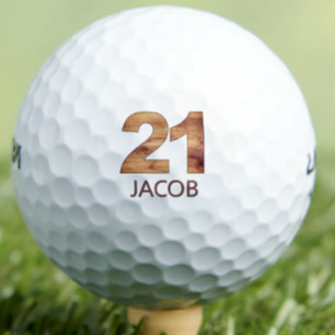 21 cumpleaños bolas de golf regalo de madera de or