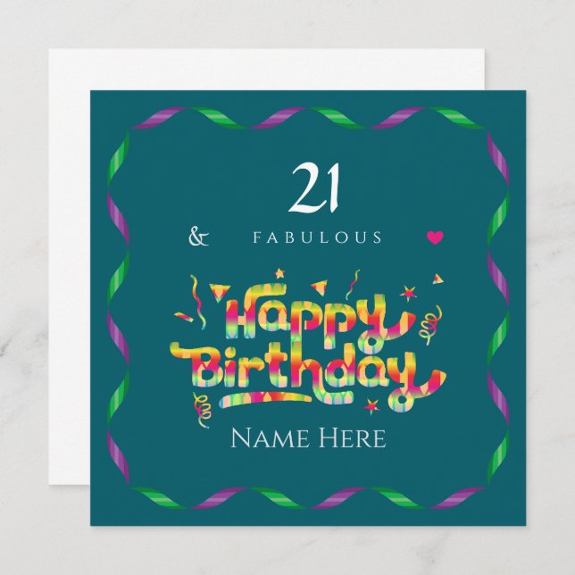 21° cumpleaños de alguien fabuloso Personalizado (Anverso / Reverso)