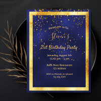 21 cumpleaños fiesta invitación al confetti de oro