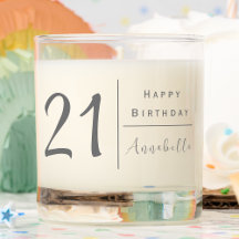 21 cumpleaños | Gris contemporáneo personalizado