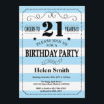 21 cumpleaños Invitación franjas azul y blanca<br><div class="desc">Tipografía de franjas azules y blancas invitación al cumpleaños 21. Saludos a 21 años. Cumpleaños de adultos. Cumpleaños de hombres o mujeres. Invite a un niño o a una Chica. 13.º 15.º 16.º 18.º 20.21.30.40.50.60.70.80.90.100. Cualquier edad. Para una mayor personalización, haga clic en el botón "Personalizar" y utilice nuestra herramienta...</div>