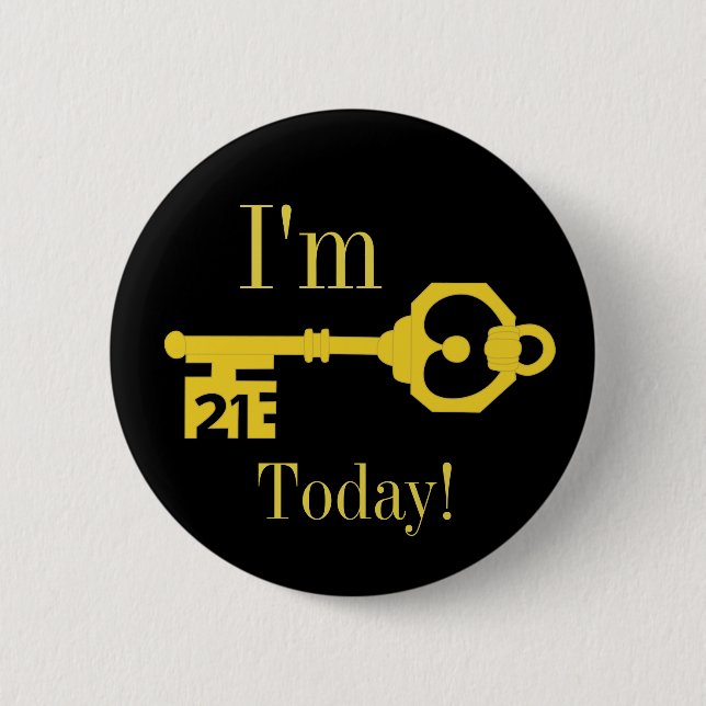 21 Hoy botón 21 de la insignia del Fiesta de cumpl (Anverso)