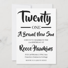 21 invitaciones de cumpleaños modernas en blanco y