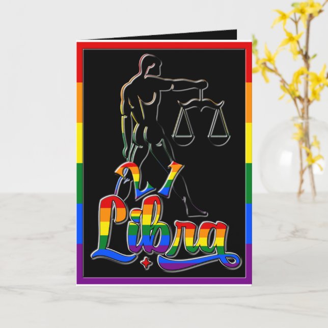 🌈 21 y fabulosa tarjeta de cumpleaños Gay Libra � (flor amarilla)