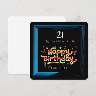 21 y fabuloso - Personalizado elegante feliz cumpl