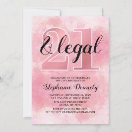 21 y invitación rosa legal