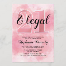 21 y invitación rosa legal