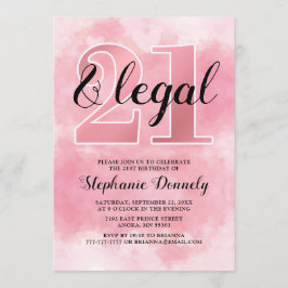 21 y invitación rosa legal