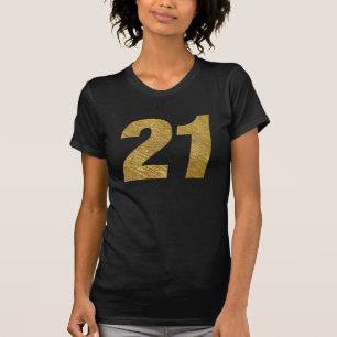 21ra camiseta del cumpleaños del FALSO ORO #21