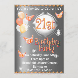 21ra invitación de la fiesta de cumpleaños de las