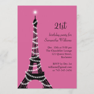 21ra invitación del cumpleaños de la torre Eiffel