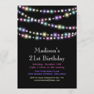 21ra invitación del cumpleaños de las luces