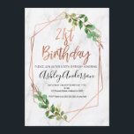 21ra invitación del cumpleaños del follaje color<br><div class="desc">21ra invitación del cumpleaños del follaje color de rosa de mármol del oro Follaje, falsa línea color de rosa arte del oro y 21ra invitación del cumpleaños del mármol. Estas características del diseño simples y elegantes un título de la caligrafía del cepillo en el falso efecto metalizado de oro color...</div>