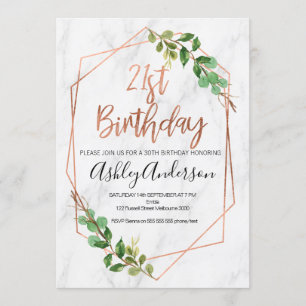21ra invitación del cumpleaños del follaje color