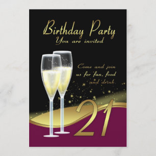 21ra invitación elegante de la fiesta de