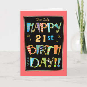 21ra (o cualquier edad) tarjeta de felicitación