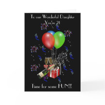 21ra TARJETA de CUMPLEAÑOS de la HIJA
