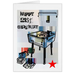 21ra tarjeta de cumpleaños feliz retra