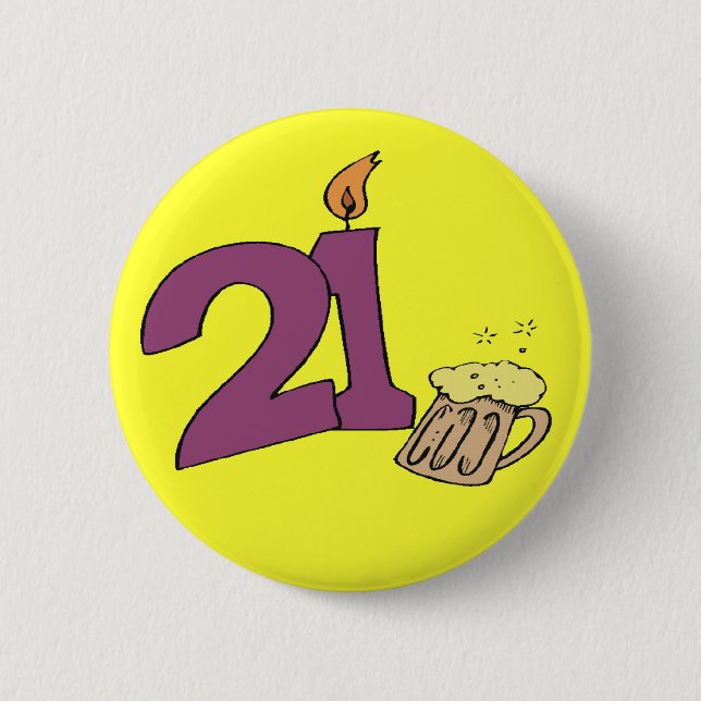 21ro Botón de la fiesta de cumpleaños (Anverso)