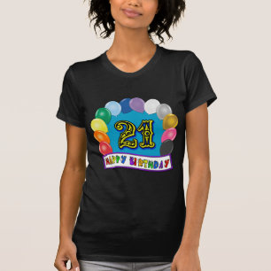 21ro Camiseta del arco del globo del cumpleaños a