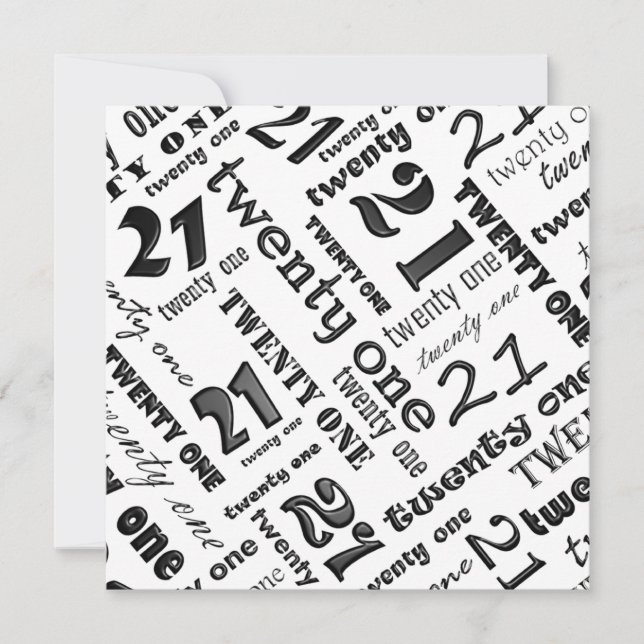 21ro Invitación de la fiesta de cumpleaños (Anverso)