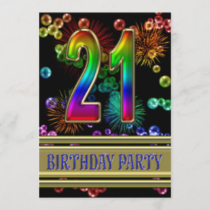 21ro Invitación de la fiesta de cumpleaños con las