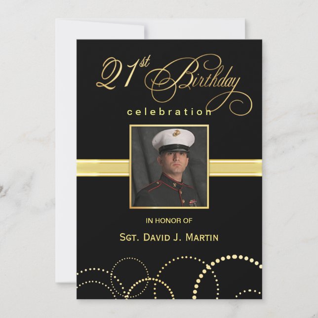 21ro Invitación de la fiesta de cumpleaños - foto (Anverso)