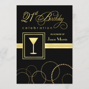 21ro Invitaciones elegantes de Champán de la