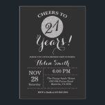 21ro Negro de la invitación del cumpleaños y<br><div class="desc">21ro Negro de la invitación del cumpleaños y tarjeta del purpurina de la plata. Para el arreglo para requisitos particulares adicional,  haga clic por favor el "personalizar él" botón y utilice nuestra herramienta de diseño para modificar esta plantilla.</div>