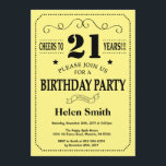 21ro Negro y amarillo de la invitación del<br><div class="desc">21ro Tipografía negra y amarilla de la invitación del cumpleaños. Fondo negro y amarillo. Cumpleaños adulto. Cumpleaños masculino de los hombres o de las mujeres. Niños muchacho o señora Teen Teenage Bday Invite del chica. décimotercero décimo quinto décimosexto décimo octavo vigésimo 21ro trigésimo 40.o 50.o 60.o 70.o 80.o 90.o 100o....</div>