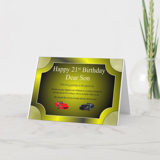 21ro Tarjeta de cumpleaños (hijo) (Anverso)