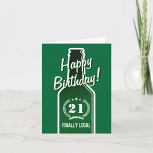 21ro Tarjeta de cumpleaños para la cerveza del