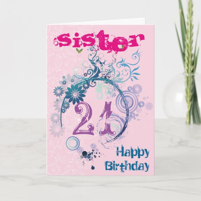 21ro Tarjeta de cumpleaños para la hermana (Anverso)