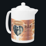 22.ª/7ª Foto De Cobre Corazones Tetera<br><div class="desc">Es su aniversario y ¿quieres conmemorarlo en una tetera por tu regalo? ¿No será tan bonito dar esto,  y no estará contenta de su magnífica foto?</div>