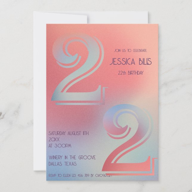 22.ª invitación de cumpleaños (Anverso)