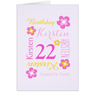 22.º personalizado de flores amarillo gráfico rosa