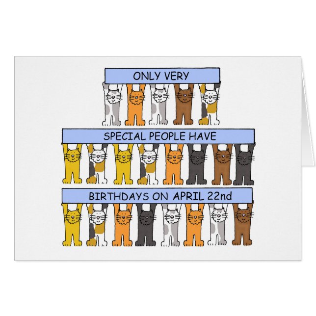 22 de abril gatos Personalizados de cumpleaños (Anverso (Horizontal))